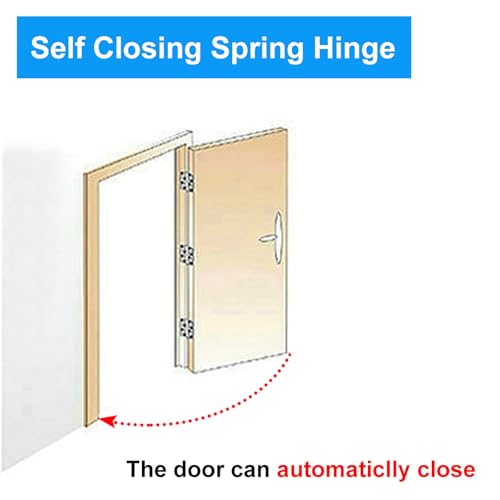 MOUNTAIN_ARK 3 Pack 4" x 4" Self Closing Door Hinges, Adjustable Tension Spring Hinges, Stainless Steel - Image 5