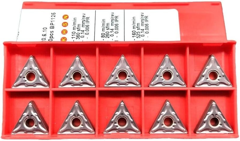 TNMG160404 MA BP1125 Carbide Turning Insert 10 Pack for Stainless Steel Cast Iron and Steel - Image 1