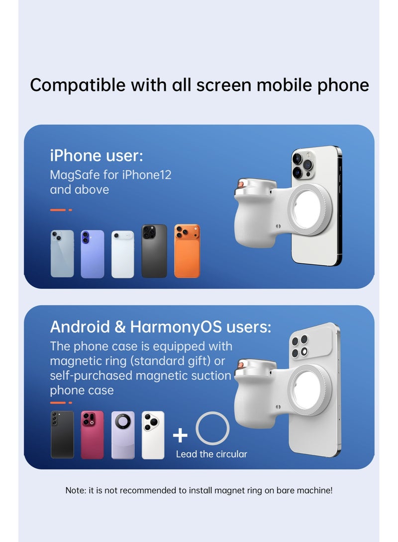 Fun shot Magnetic Phone Camera Grip +  Magnetic Selfie Light  Bundle Kit Smartphone Camera Grip | Rotatable Portable Magnetic | Smartphone Selfie Camera Shutter Grip,Compatible  with iPhone Magsafe & Android, Creator Kit for Selfies/Photography/TikTok/Zoom Calls/Video，for Recording Filming Video Adults Teens Daily Travel Outdoor Sports - Image 4