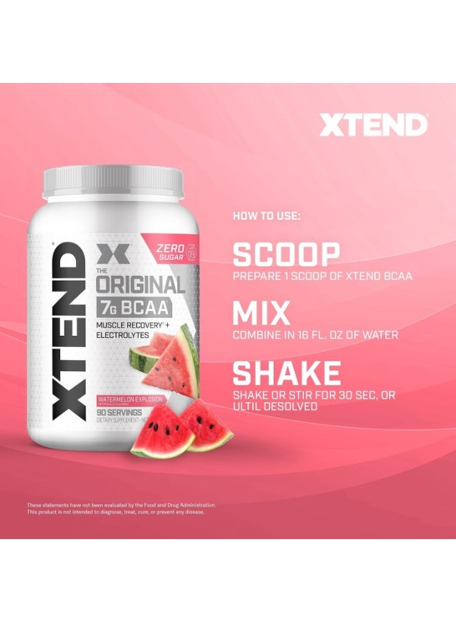 XTEND Original BCAA Powder, Sugar Free Post Workout, Muscle Recovery, Drink With Amino Acids 7g BCAAs, For Men And Women, Watermelon Explosion Flavor , 90 Servings - Image 5