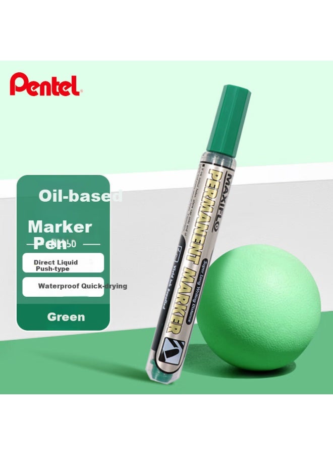 Pentel Nlf50 Large Capacity Quick-Drying Liquid Gel Pen With Push Button, Green - Image 1