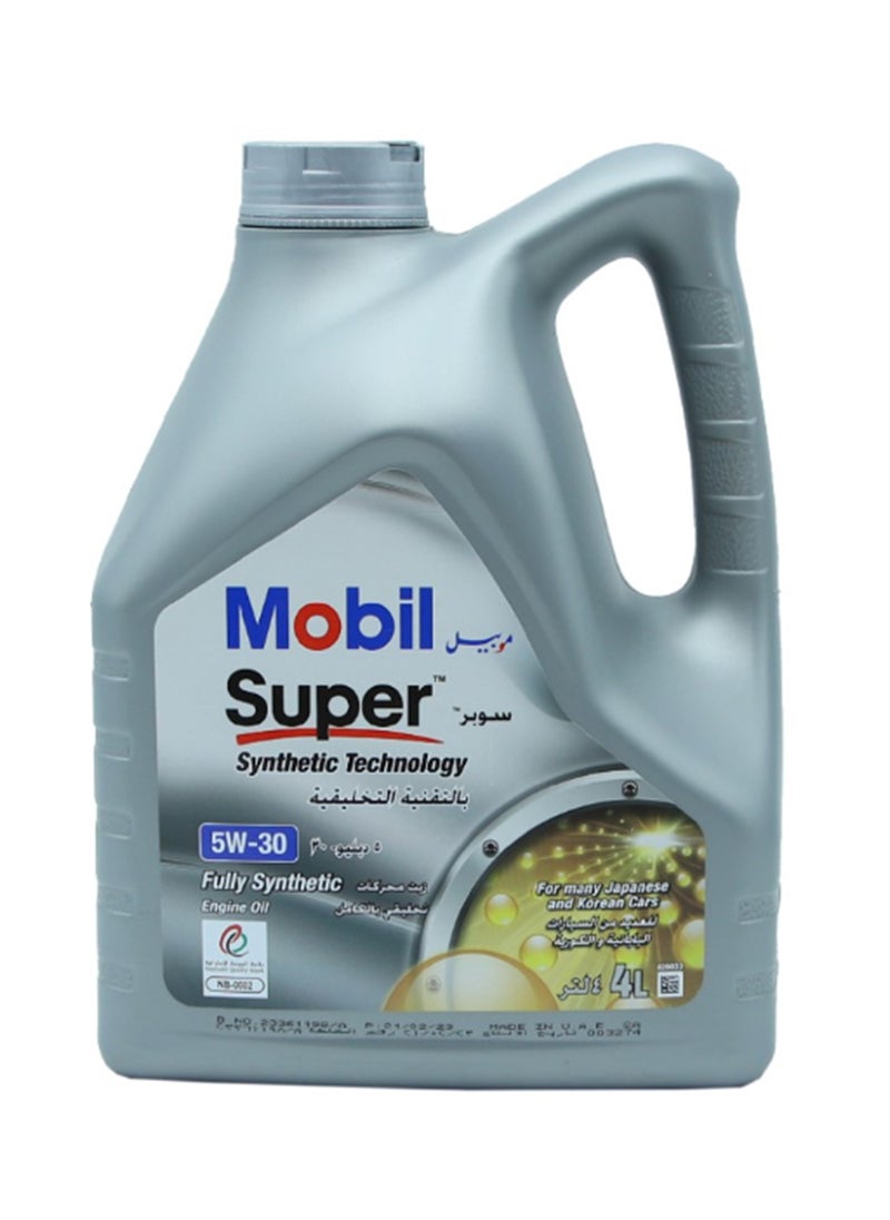 Mobil - زيت المحرك - تقنية سوبر سينثتيك 5W30 - 4 لتر - زيت سينثتيك SP/SL/SN/SM - 4 لتر - Image 1