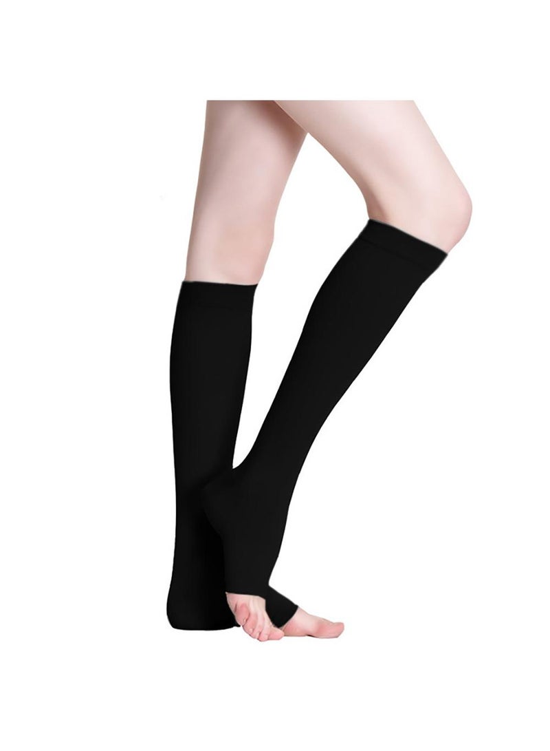 Sweet seven Toeless Compression Socks 15-20 mmHg - Knee High Stockings for Improved Circulation - 2 Pairs for Women and Men - Image 5