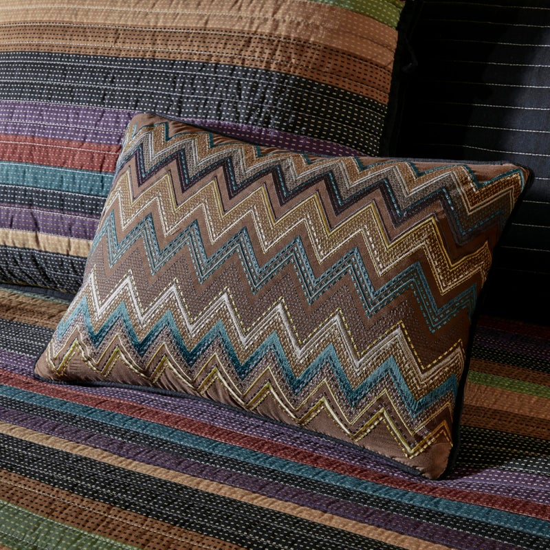 Madison Park Daybed Cover Double Sided Quilting Casual Design All Season Bedding Set with Bedskirt, Matching Shams, Decorative Pillow, 75 in x 39 in, Yosemite, Purple Teal - Image 4