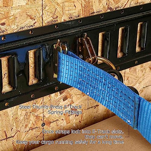 LISHINE 2 Pack Heavy Duty Ratchet E Track Straps - 20ft, 11000 LBS Break Strength, Etrack Tie Down Straps for Trailer, Trucks - Image 4