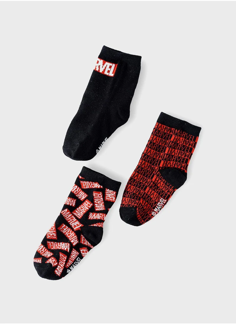 MARVEL Kids 3 Pack Marvel Comics Crew Socks
