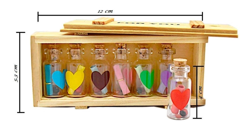 Saugat Traders Valentine Gift Combo for Girlfriend & Boyfriend Artificial Golden Red Rose, 7 Message Bottle Gift Set with Hanging Red Heart Soft Toy | Birthday | Anniversary - Image 5