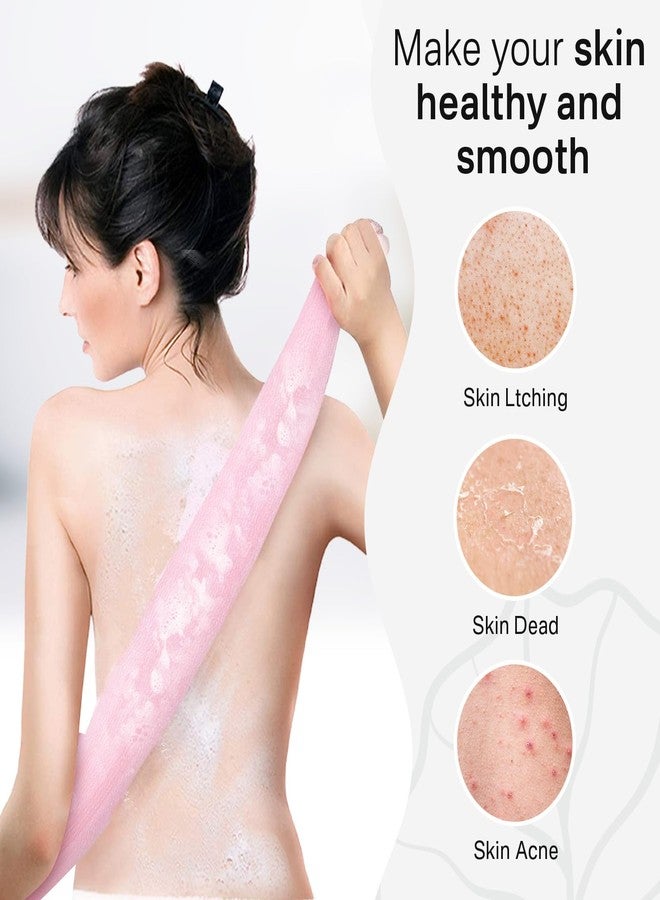 Yiclick Exfoliating Washcloth Towel [3 Pack], Japanese Exfoliating Wash Cloth, Korean Body Scrubber Exfoliator, Back Scrubber Washer for Shower Bath, Body Scrub African Net Sponge Loofah Luffa Colors - Image 3