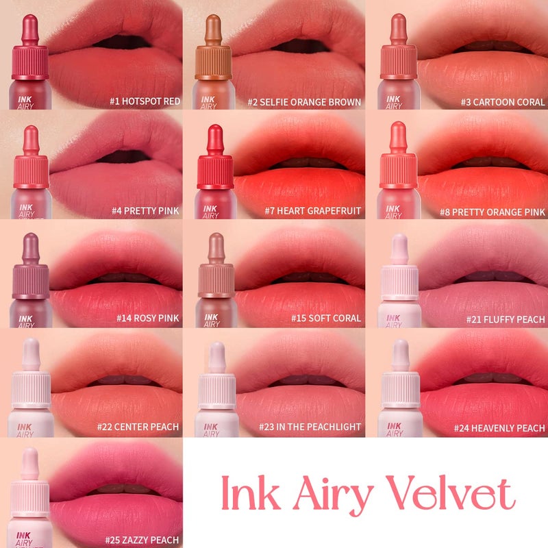 Peripera Ink Airy Velvet Lip Tint | High-Pigmentation, Lightweight, Soft, Moisturizing (026 APRICO PEACH) - Image 3