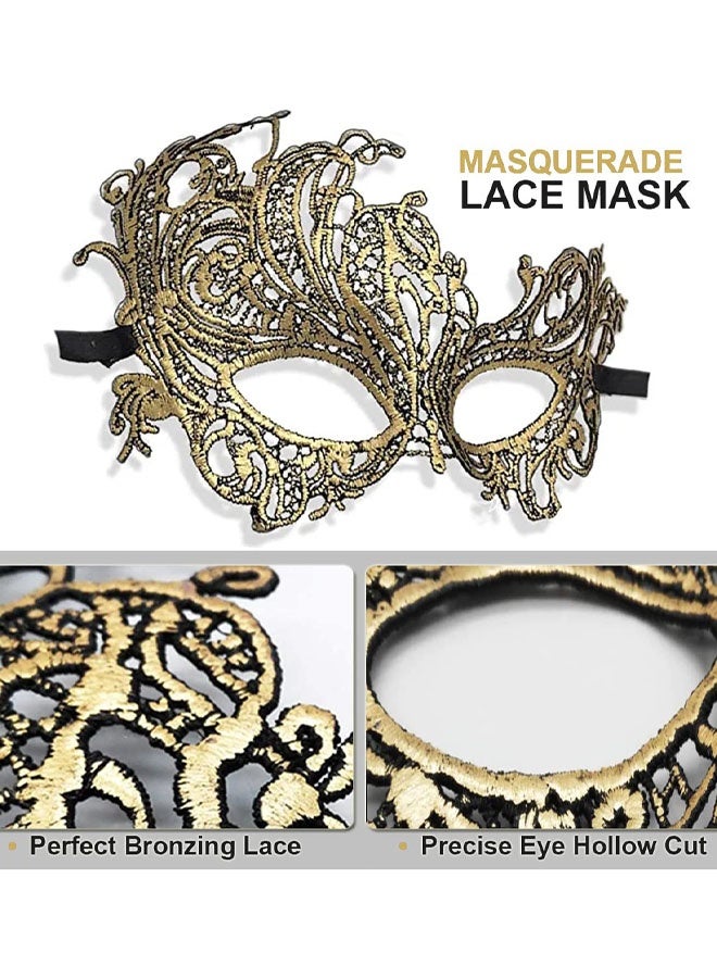 2 Pack Masquerade Mask For Couples Lace Eye Mask Venetian Carnival Halloween Mask Party Ball Prom Mask Costume Mardi Gras - Image 4