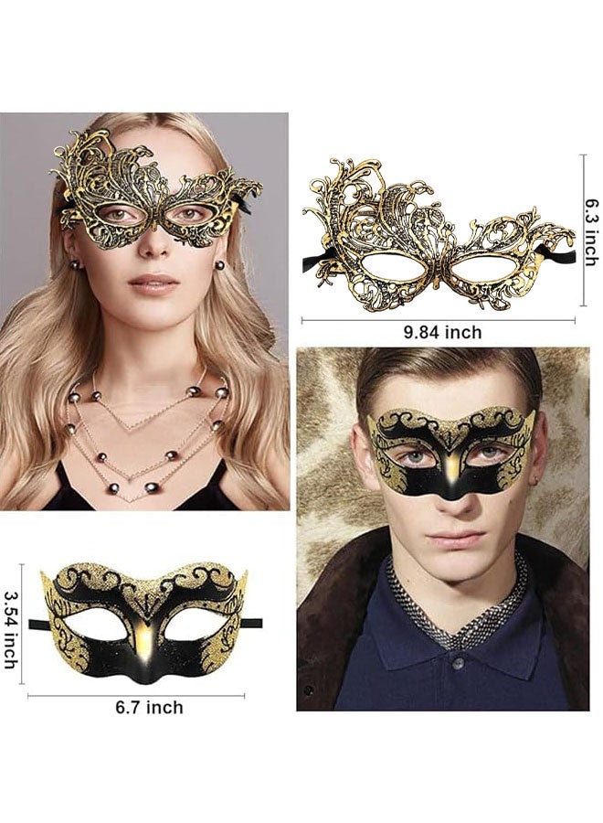 2 Pack Masquerade Mask For Couples Lace Eye Mask Venetian Carnival Halloween Mask Party Ball Prom Mask Costume Mardi Gras - Image 2