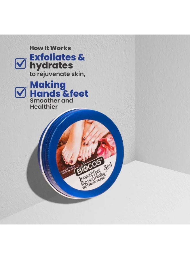 BIOCOS Hand & Feet Scrub – Deeply Hydrates, Removes Dry Skin, Treats Cracked – Pack of 3 - Image 2