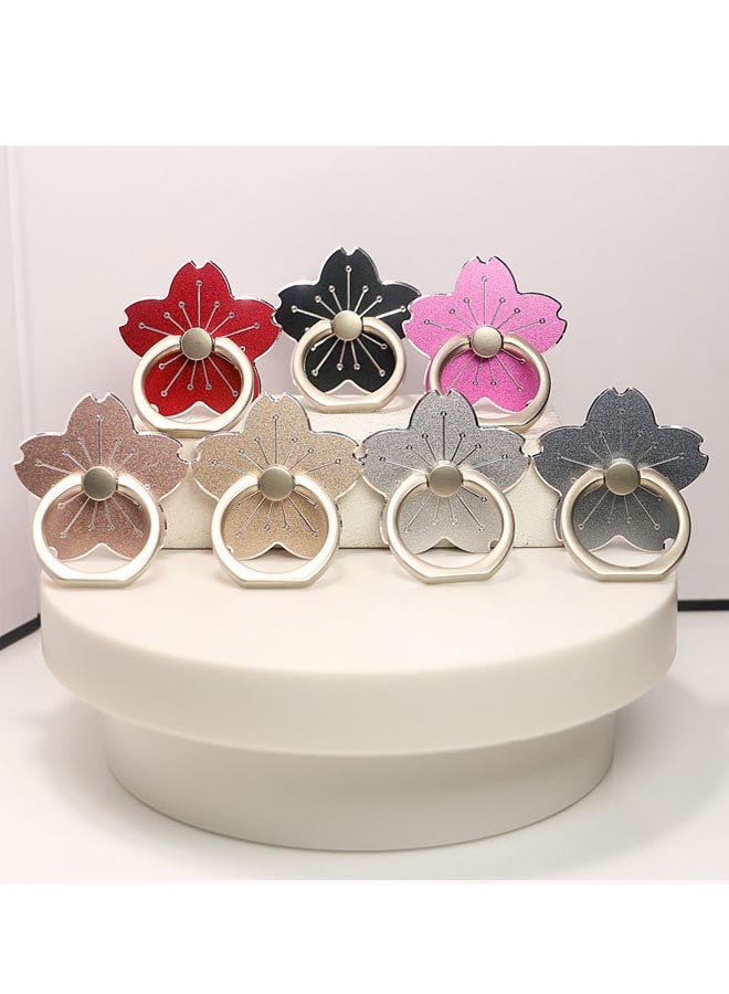 2-Pieces Creative Flower Metal Mobile Phone Ring Desktop Folding Mobile Phone Holder Ring - Image 3