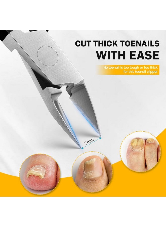 Bezox Straight Blade Toenail Clippers For Seniors Thick Toenails - Wide Open Pointed Jaw Toe Nail Clippers For Ingrown Nails, Precision Grooming Toenail Scissors For Healthy Nails - Black - Image 3