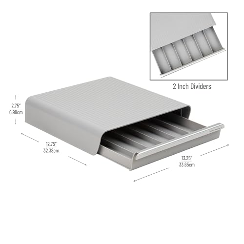 Mind Reader Single Serve Coffee Pod Drawer, 36 Pod Capacity, Countertop Organizer, 13.25"L x 12.75"W x 2.75"H, Gray - Image 3
