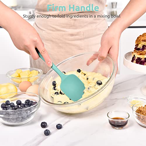 U-Taste Heat Resistant Silicone Spoon Spatula: U-Taste 600ºF High Heat Flexible 11.38in Silicon Mixing Stirring Cooking Scraping Baking Bowl Scraper Seamless Spreader for Kitchen Nonstick Cookware (Aqua Sky) - Image 5