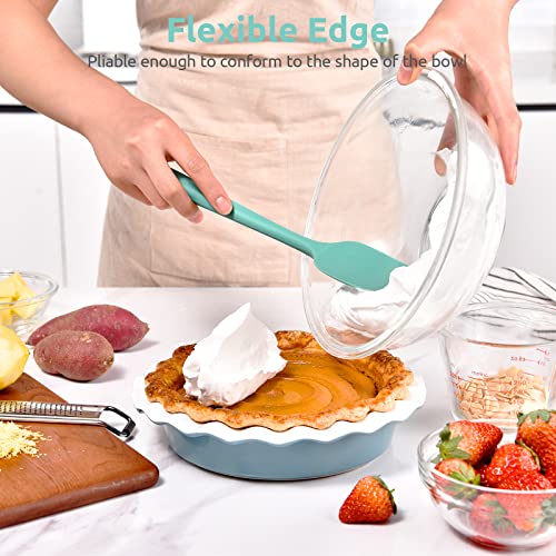 U-Taste Heat Resistant Silicone Spoon Spatula: U-Taste 600ºF High Heat Flexible 11.38in Silicon Mixing Stirring Cooking Scraping Baking Bowl Scraper Seamless Spreader for Kitchen Nonstick Cookware (Aqua Sky) - Image 4