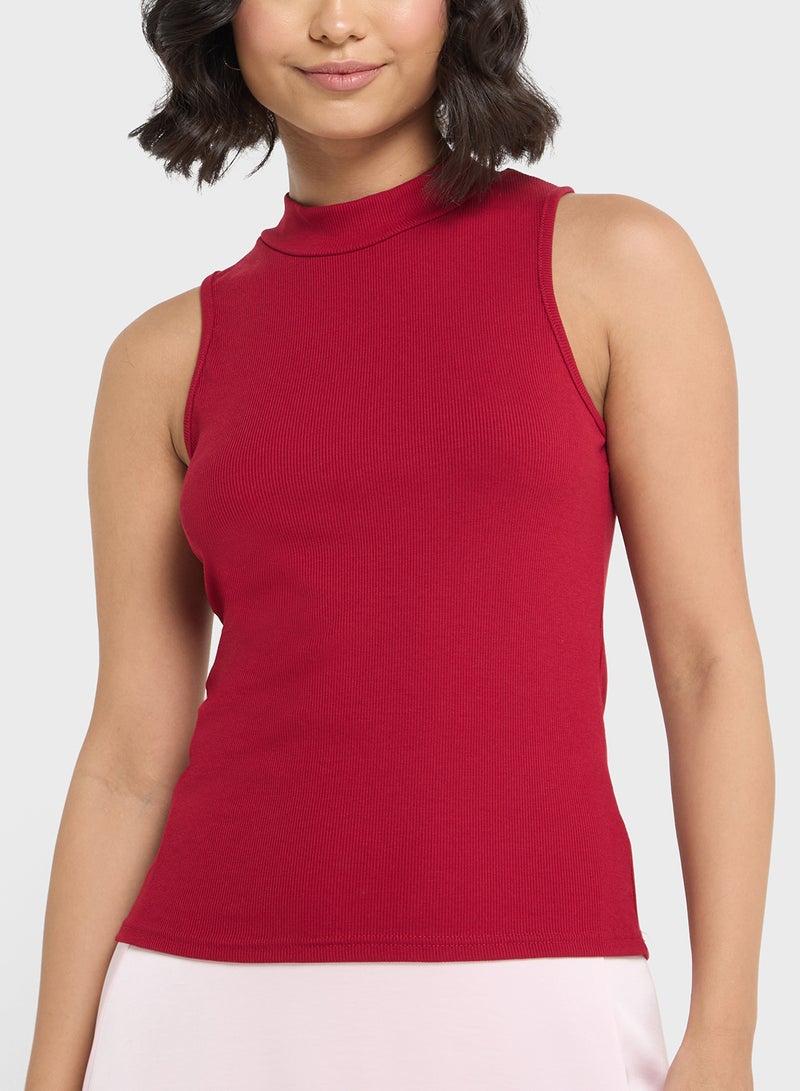 Ginger Basics High Neck Ribbed Vest  - Image 3