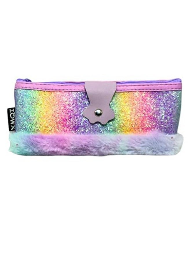 S4SQUARE ENTERPRISE® Rainbow Furry Prism Pouch - Multicolor Fur Accessory, Perfect for Adding Personality to Your Ensemble - Image 1