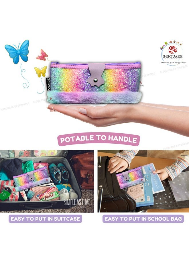 S4SQUARE ENTERPRISE® Rainbow Furry Prism Pouch - Multicolor Fur Accessory, Perfect for Adding Personality to Your Ensemble - Image 5