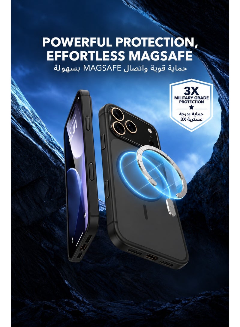 SOKAD Large Viewport MagSafe Matte Black Case for iPhone 18 Pro Max, Full Camera Protection, Anti-Fingerprint Slim Phone Cover with Metal Buttons - Image 2
