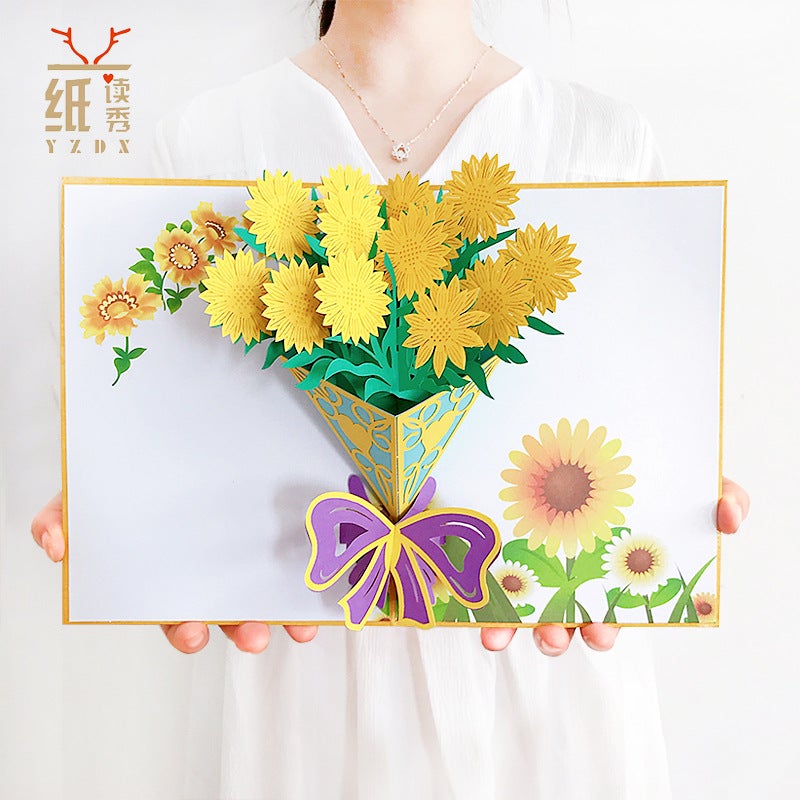 Autumn Ginkgo Tree Creative 3D Pop-Up Greeting Card Flower Bouquet Card Thanksgiving Birthday Card Christmas Greeting Card - Image 5