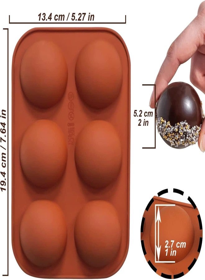 Global+Plus 6-Cavity Semi Sphere Silicone Chocolate Mould Non-Stick, Half Sphere Silicone Baking Molds for Making Jelly, Chocolates and Cake (6 Cavity Chocolate Small) - Image 2