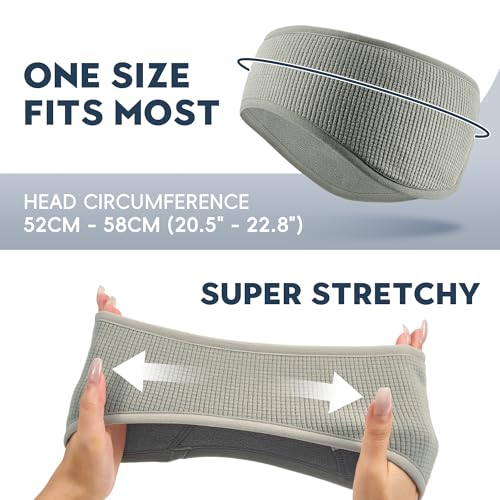 Sukeen Ear Warmers for Women, Soft Warm Double-Layer Winter Headbands for Women, Ponytail Non-Slip Ear Warmer Headband for Cold Weather Running Cycling Hiking Skiing, Gray - Image 5