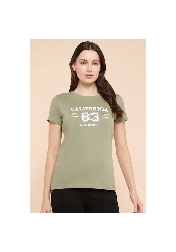 R&b Typography Print T-Shirt with Crew Neck and Short Sleeves