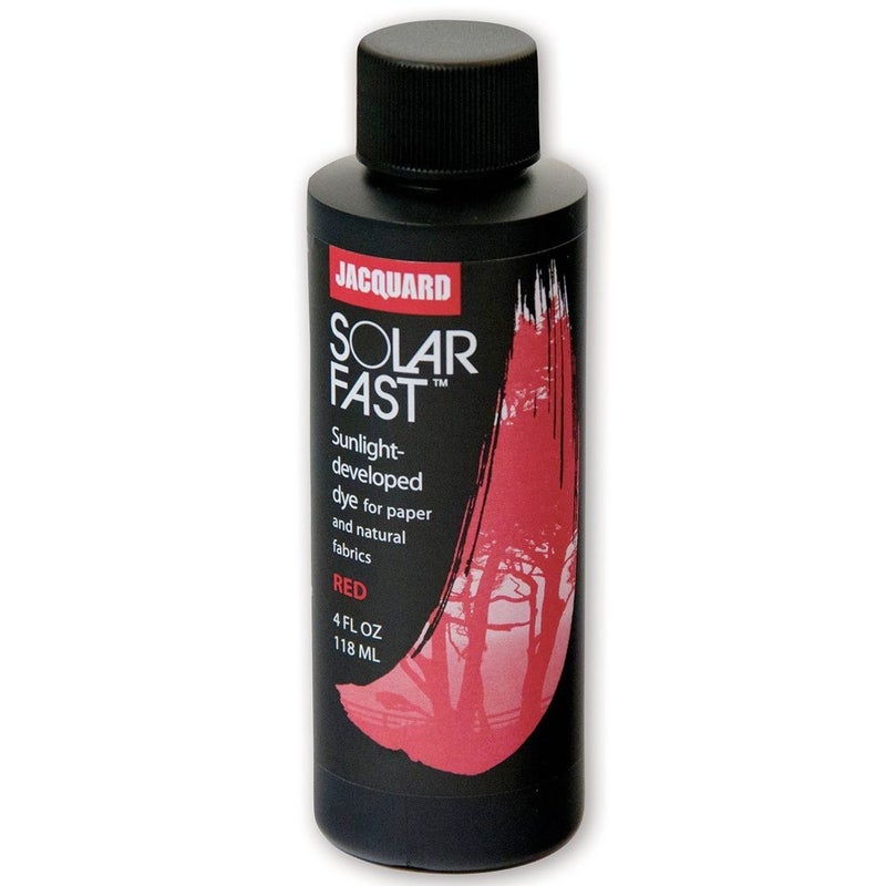 Jacquard SolarFast Dye - 4oz - Red - Create Remarkably Detailed Photographs, Photograms, and Shadow-Prints on Paper or Fabric - Made in USA