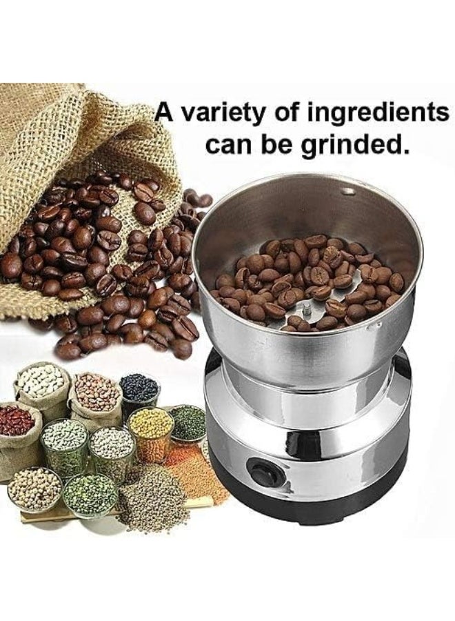 Coffee Grinder Electric Stainless Steel 4-Blade Grinder Compact Automatic Grinding Machine for Coffee Beans Spices Herbs & Nuts  Small & Lightweight - Image 4