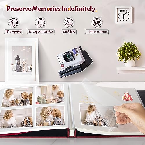 Artfeel Photo Album Self Adhesive Scrapbook,Large Photo Book for 4x6,5x7,8x10 Pictures,DIY Album for Baby Wedding Family Travel Birthday,with Metallic Pen and Scraper - Image 2