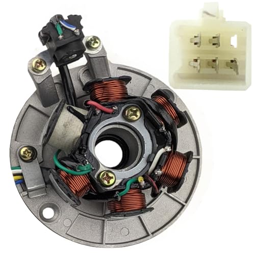 RedCap 6-Coil 5-Wire Stator Magneto With Plate for 50cc 70cc 90cc 110cc 125cc GY6 ATV Dirt Bike Scooter Go-Kart Buggy Compatible with Taotao Coolster Roketa Sunl Tank JCL Lance Jonway - Image 1