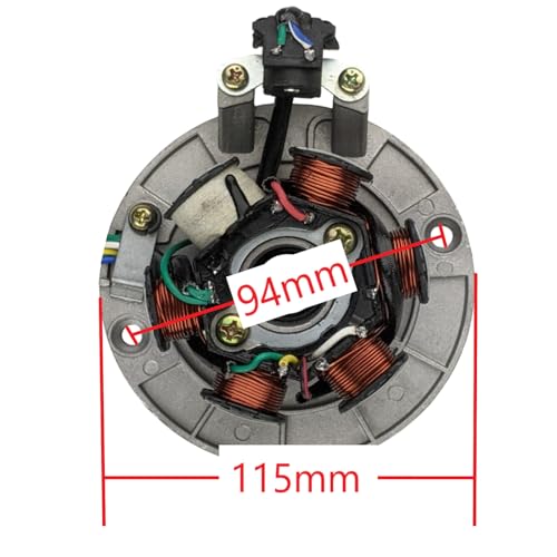 RedCap 6-Coil 5-Wire Stator Magneto With Plate for 50cc 70cc 90cc 110cc 125cc GY6 ATV Dirt Bike Scooter Go-Kart Buggy Compatible with Taotao Coolster Roketa Sunl Tank JCL Lance Jonway - Image 2
