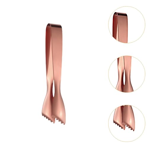MERISHOPP Ice Cube Tongs Handy Utensil Easy to Use Barbecue Tongs for Serving Bar Salad rose gold - Image 5