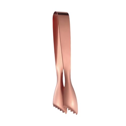 MERISHOPP Ice Cube Tongs Handy Utensil Easy to Use Barbecue Tongs for Serving Bar Salad rose gold - Image 3
