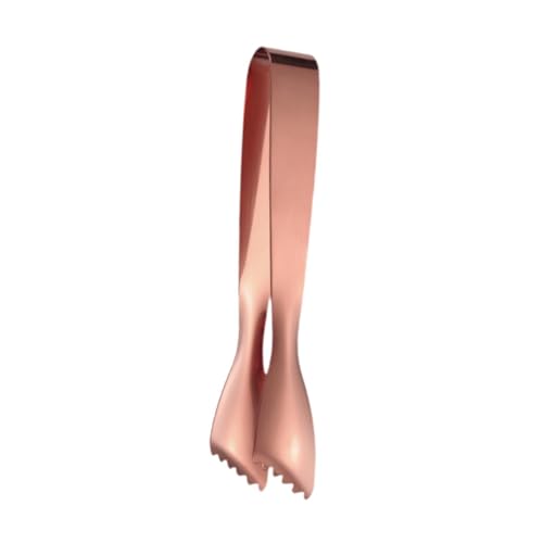MERISHOPP Ice Cube Tongs Handy Utensil Easy to Use Barbecue Tongs for Serving Bar Salad rose gold - Image 4