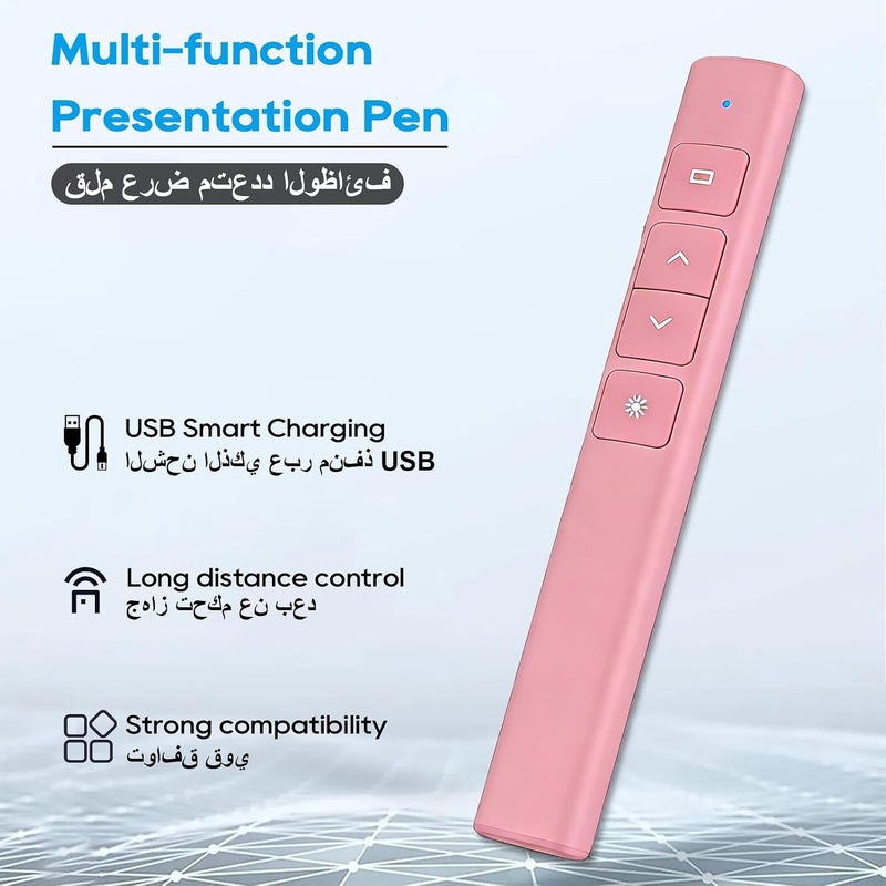 جهاز التحكم عن بعد للعروض التقديمية اللاسلكي، مقدم USB بتردد 2.4 جيجاهرتز مع مؤشر ليزر أحمر ووظيفة الارتباط التشعبي والتحكم في الصفحة ومستوى الصوت، نقر للعروض التقديمية لأجهزة Mac/PC/Laptop/Keynote/PPT - Image 4