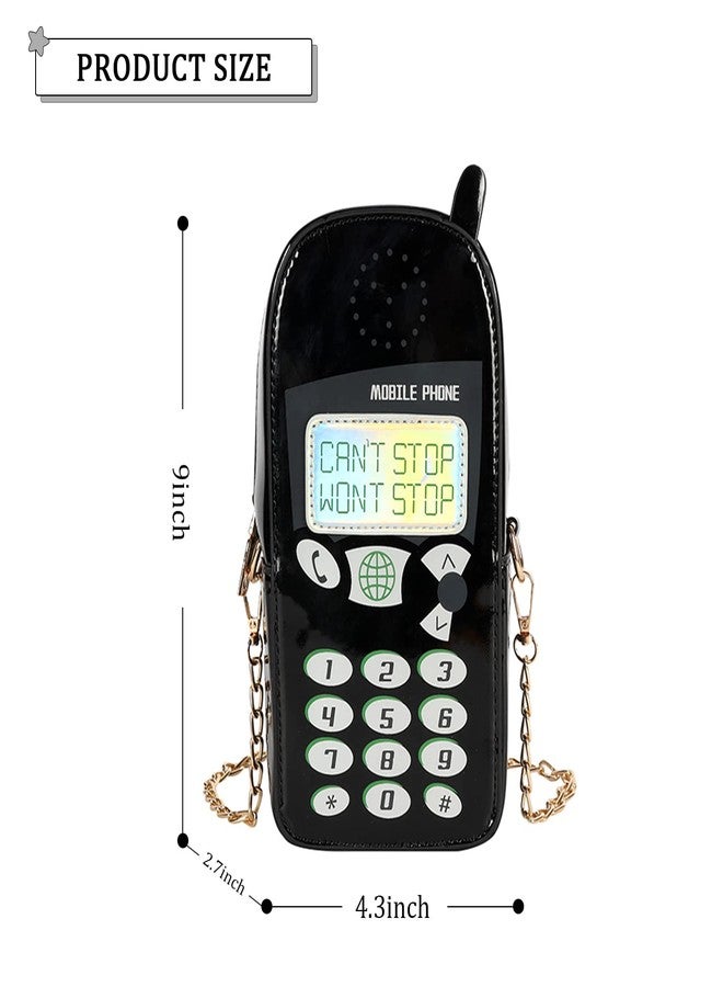 KUANG! Women Cute Digital Mobile Phone Shaped Shoulder Bag Funny Crossbody Bag Pu Messenger Chain Purse for Girls - Image 4