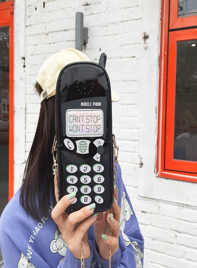 KUANG! Women Cute Digital Mobile Phone Shaped Shoulder Bag Funny Crossbody Bag Pu Messenger Chain Purse for Girls - Image 3