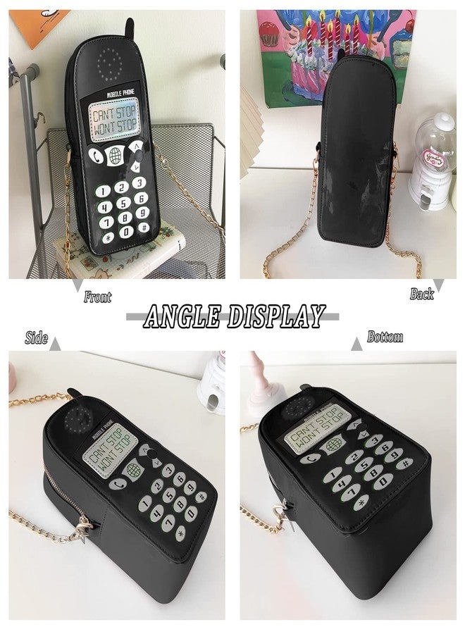 KUANG! Women Cute Digital Mobile Phone Shaped Shoulder Bag Funny Crossbody Bag Pu Messenger Chain Purse for Girls - Image 5