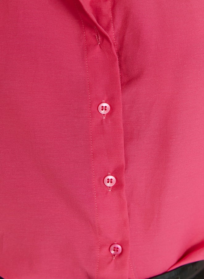 trendyol Fuchsia Loose Fit Cotton Woven Shirt TWOAW20GO0107 - Image 5