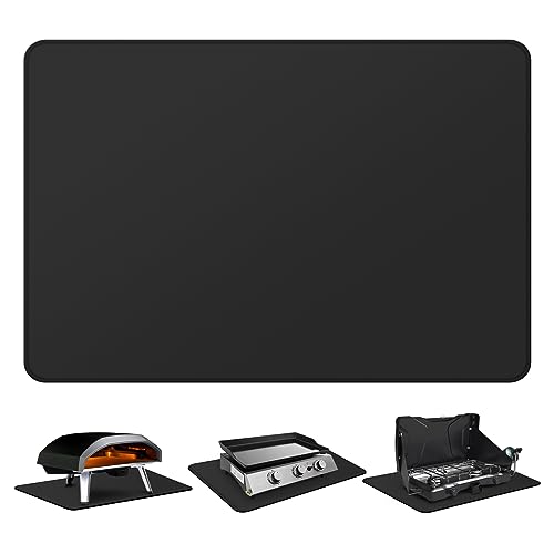 FLASLD Fireproof & Waterproof Under Blackstone Griddle BBQ Mat, Protect Your Prep Table and Outdoor Grill Table - Heat Resistant Grill Table Mat (Black,16 x 24in) - Image 1