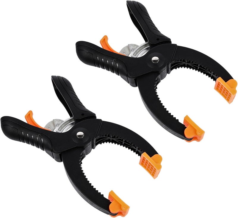 VILLCASE 2pcs Quick Release A-shape Ratchet Spring Clamps for Woodworking and Photography, 6-inch Black Metal Workholding Clips for Backdrop and Craft Use - Image 1