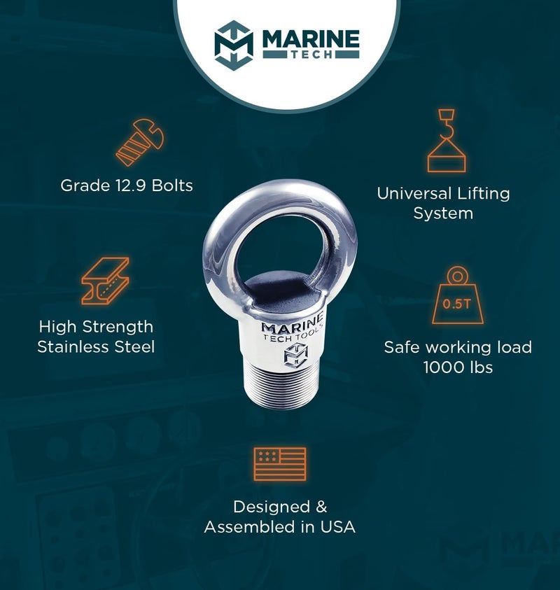 M Marine Tech Tools Marine Tech Tools Universal Lifting System (AMT0022), Fits All Non-Verado Mercury Outboards, Use with Marine Tech Adapters for All Manufacturers - Image 5