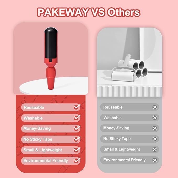 HATCHMATIC Pets Hair Remover Roller, Reusable Dogs & Cats Fur Remover with Self-Cleaning for Couch, Car Seat, Carpet, Bedding (Red) - Image 4