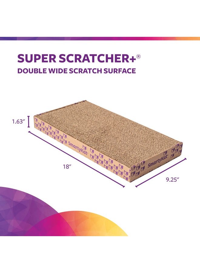 SmartyKat - SmartyKat (2 Count) Super Scratcher+ Corrugated Cat Scratcher, Catnip Infusion Technology - Brown, Double Wide, 2 Count - Image 1