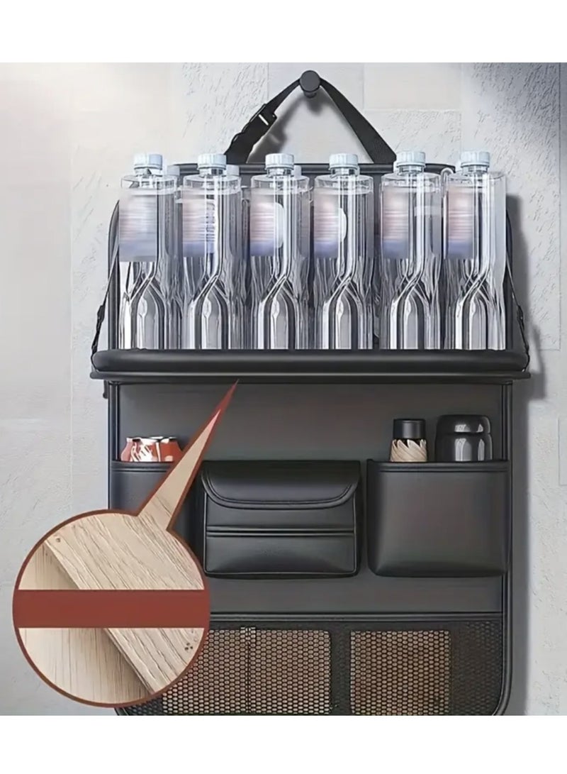 【مادة متينة】حقيبة تخزين لمقعد السيارة مع طاولة قابلة للطي، تصميم متعدد المقصورات، حامل أكواب، تخزين وجبات خفيفة، مناسبة لجميع المركبات - Image 3