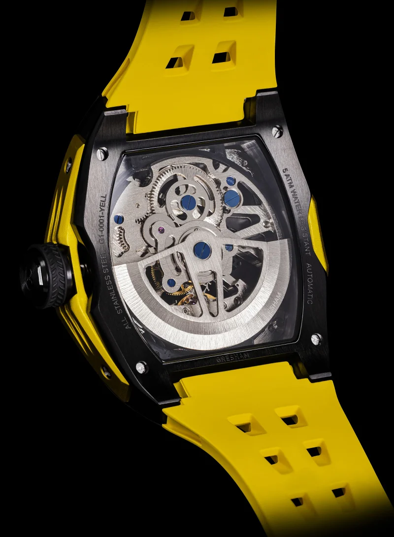 Gresham Gresham Special Edition Stainless Steel Black and Yellow Men Watch - G1-0001-YELL