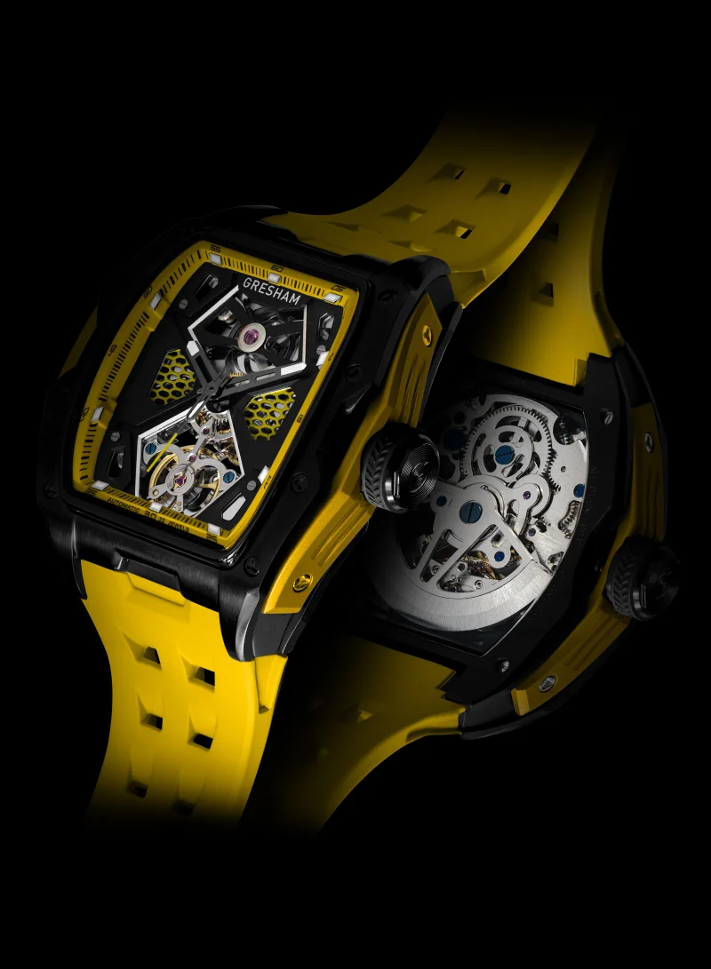 Gresham Gresham Special Edition Stainless Steel Black and Yellow Men Watch - G1-0001-YELL